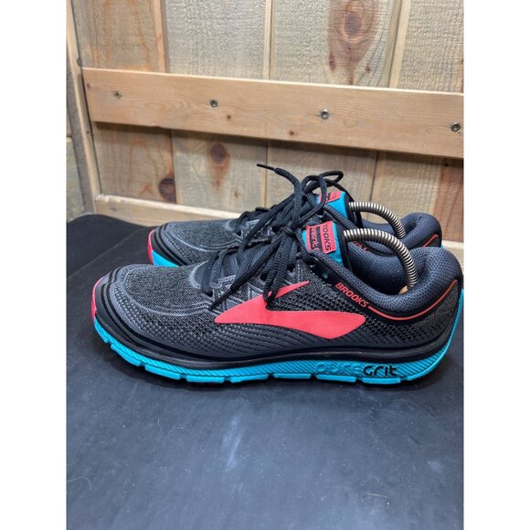 Brooks PureGrit 6 Womens Trail Running Shoes Black/Red Size 10 Cushioned Grip - Picture 6 of 10